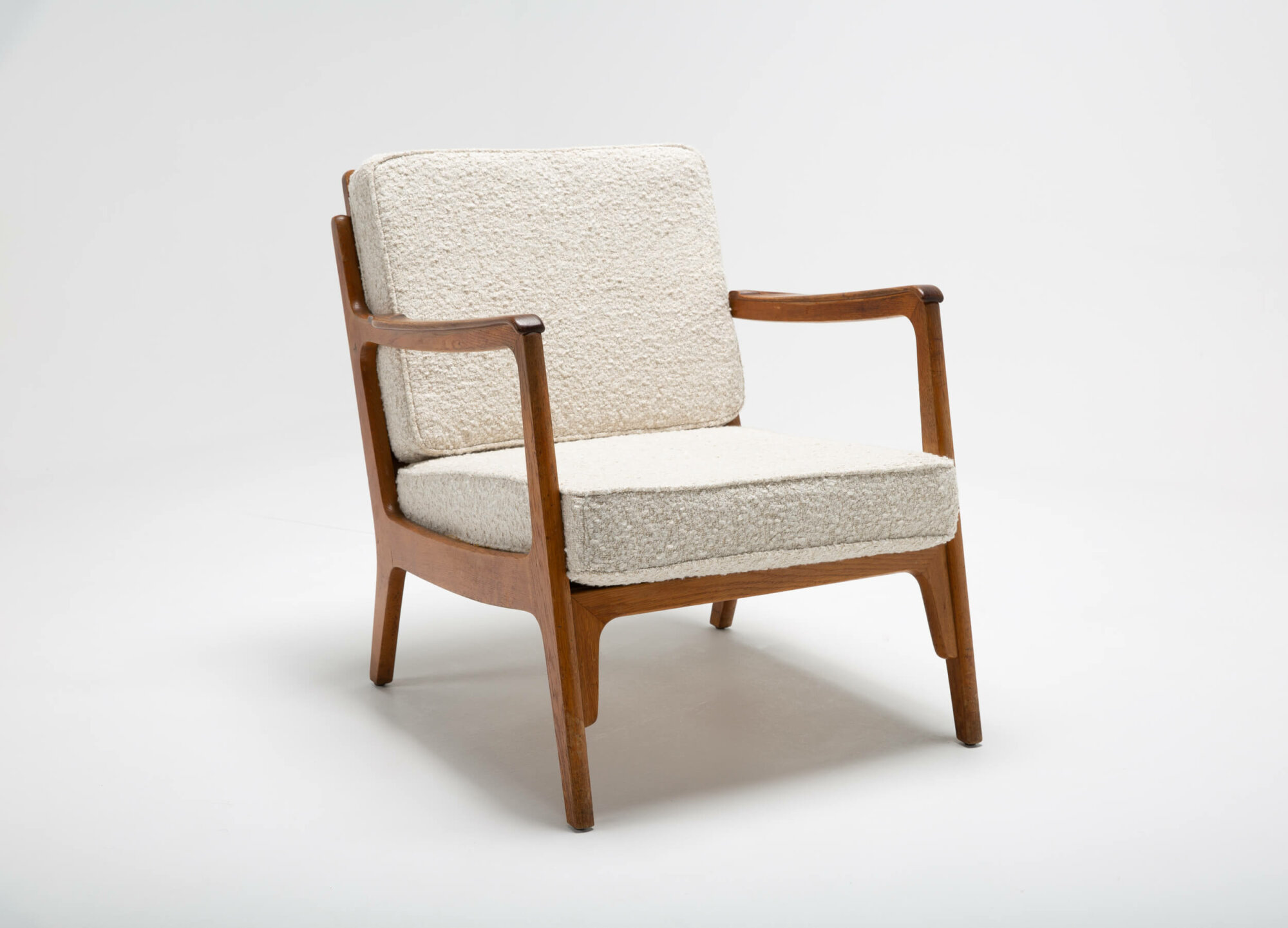 Oak Easy Chair with Armrests, Danish, Set of 2