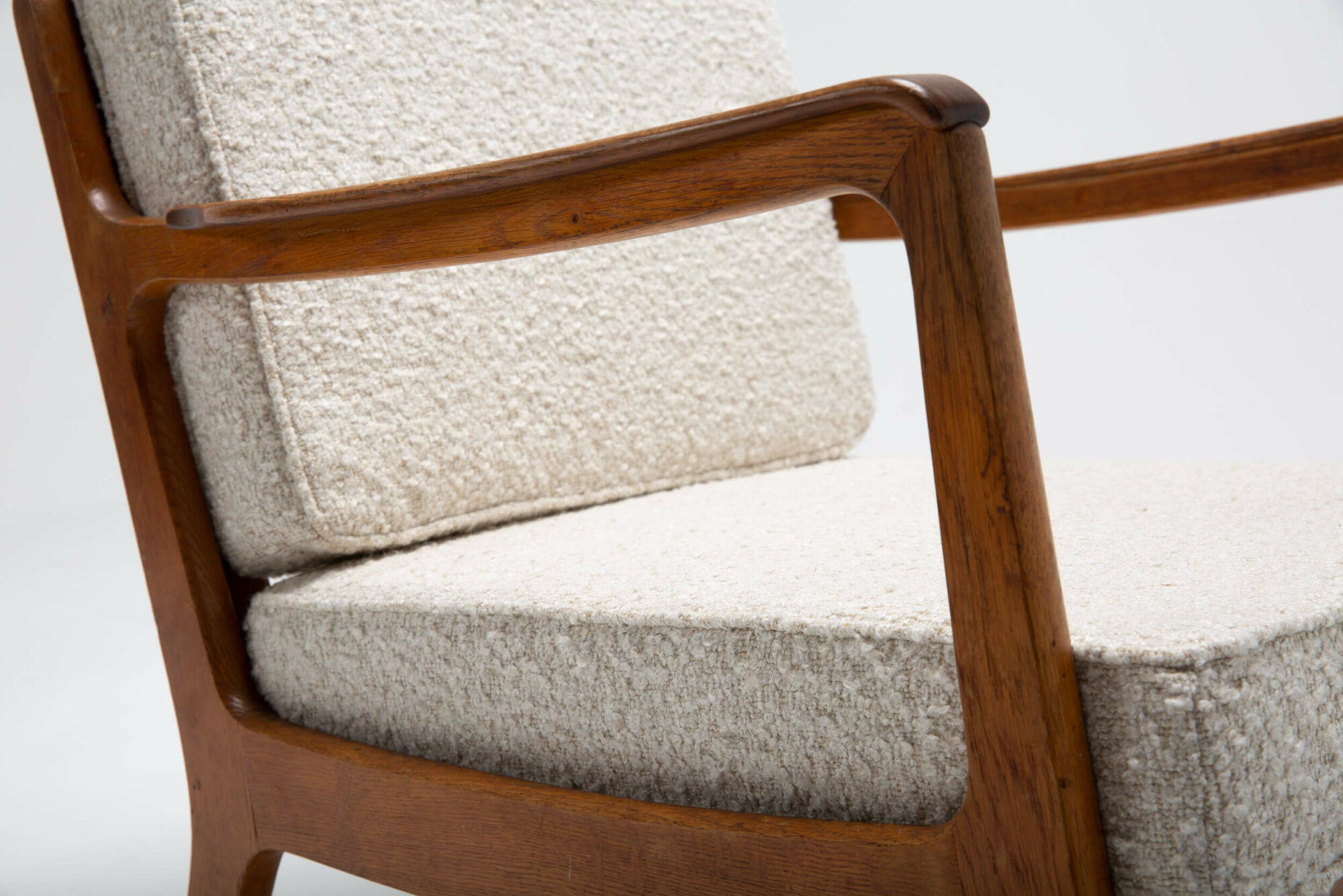 Oak Easy Chair with Armrests, Danish, Set of 2