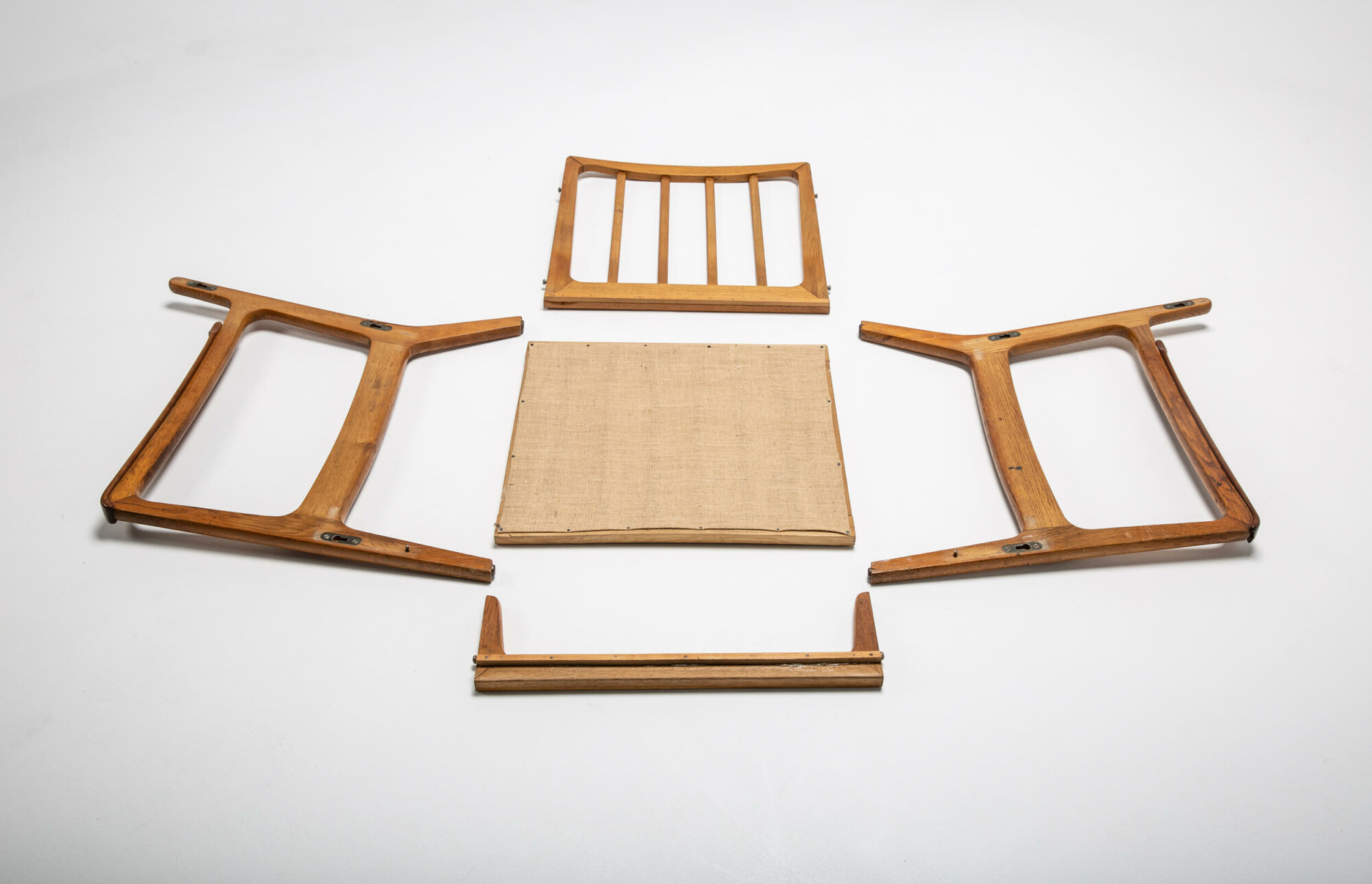 Oak Easy Chair with Armrests, Danish, Set of 2