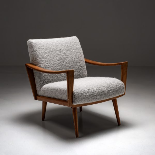 Walnut wood armchair