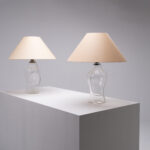 Glass Table Lamp, Set of 2
