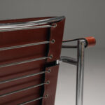 Fauteuil a dossier basculant (LC1) in brown leather, set of 2