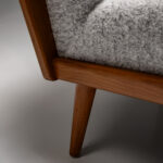 Walnut wood armchair