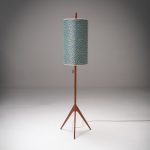 Scandinavian floor lamp with Rubelli shade
