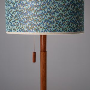 Scandinavian floor lamp with Rubelli shade