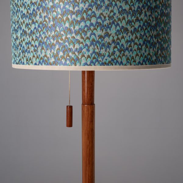 Scandinavian floor lamp with Rubelli shade