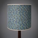 Scandinavian table lamp with Rubelli shade