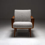 Walnut wood armchair