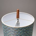 Scandinavian floor lamp with Rubelli shade