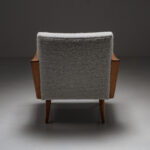 Walnut wood armchair