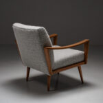 Walnut wood armchair