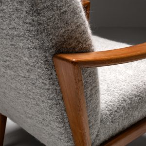 Walnut wood armchair