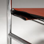 Fauteuil a dossier basculant (LC1) in brown leather, set of 2