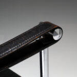 Fauteuil a dossier basculant (LC1) in black leather