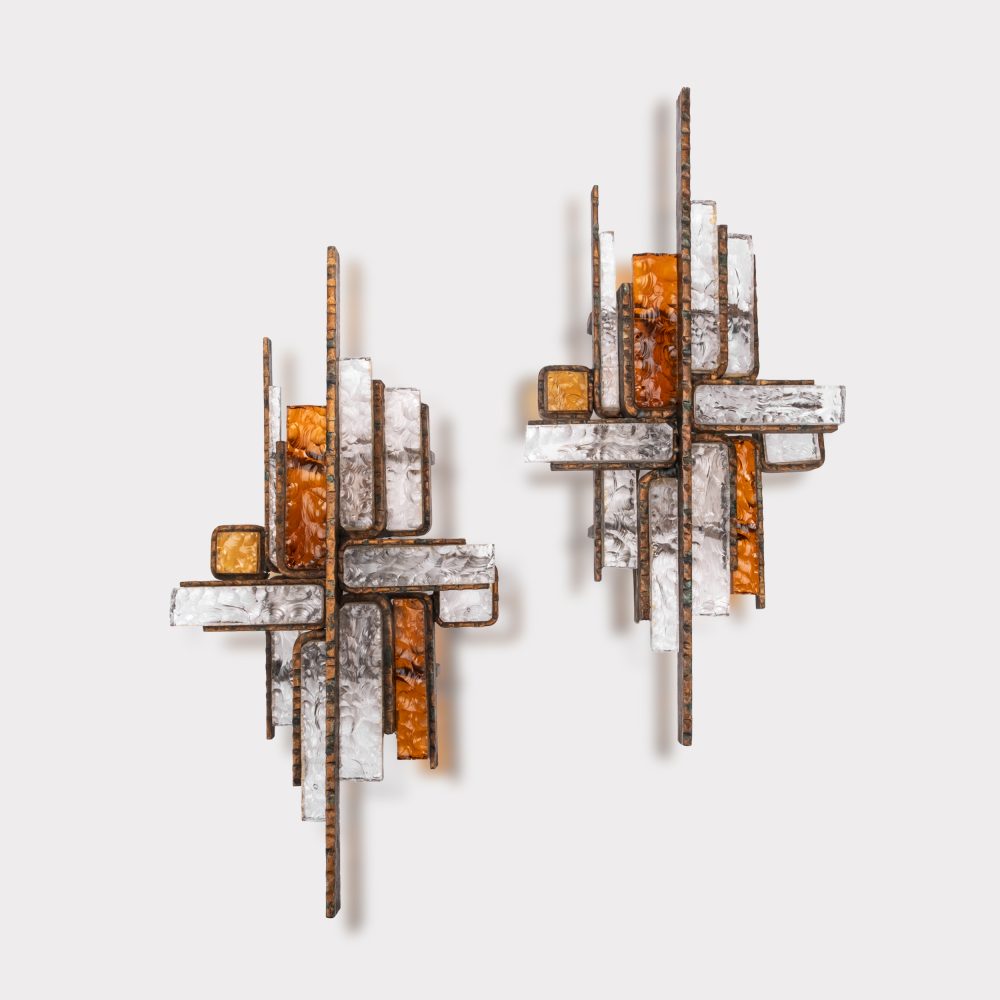 Glass Wall lamp, Set of 2