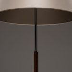 Chrome and Teak Floor Lamp with Silk Shade