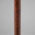 Chrome and Teak Floor Lamp with Silk Shade