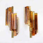 Glass Wall Lamps, Set of 2
