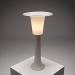 Glass Table Lamp with Raw Silk Shade