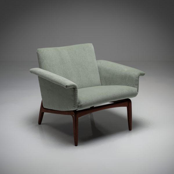1960’s Danish Armchair in Green Wool Velvet