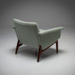 1960’s Danish Armchair in Green Wool Velvet