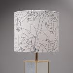 1980s Mirrored Table Lamp with Pierre Frey Fabric Shade
