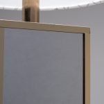 1980s Mirrored Table Lamp with Pierre Frey Fabric Shade
