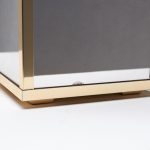 1980s Mirrored Table Lamp with Pierre Frey Fabric Shade
