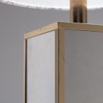 1980s Mirrored Table Lamp with Pierre Frey Fabric Shade