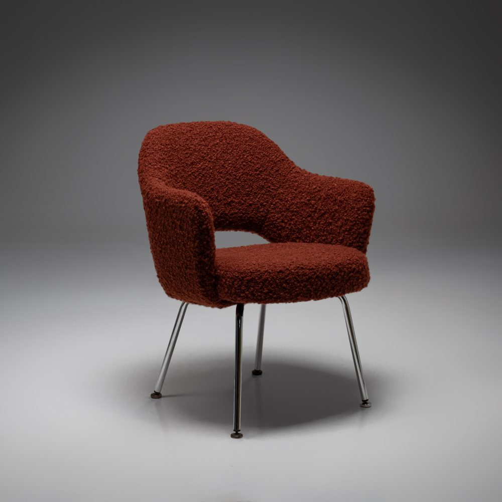 Model 71 Dining Chair in Alpaca and Mohair Bouclé