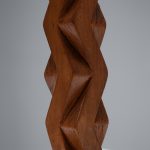 Sculptural Hand-Carved Wood Table Lamp