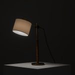 Brass and Wood Table Lamp