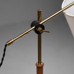 Brass and Wood Table Lamp