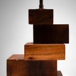 Constructivist Square Blocks Teak Table Lamp