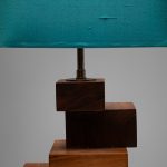 Constructivist Square Blocks Teak Table Lamp