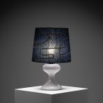 ‘ML1’ Sculptural Glass Table Lamp with Pierre Frey Shade