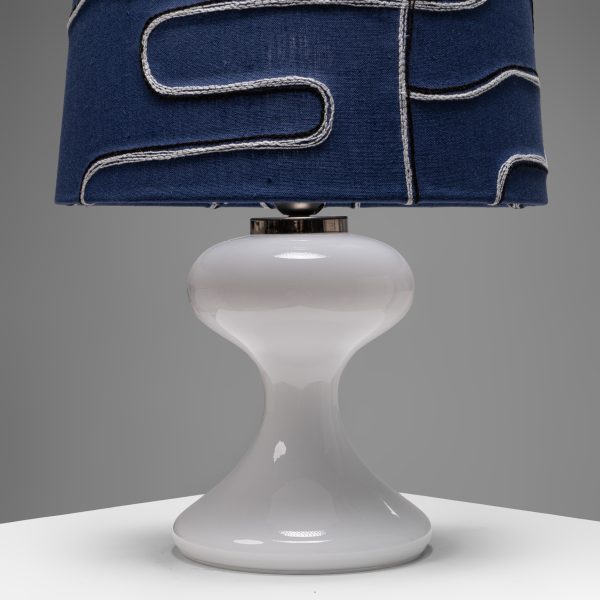 ‘ML1’ Sculptural Glass Table Lamp with Pierre Frey Shade