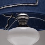 ‘ML1’ Sculptural Glass Table Lamp with Pierre Frey Shade