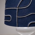 ‘ML1’ Sculptural Glass Table Lamp with Pierre Frey Shade