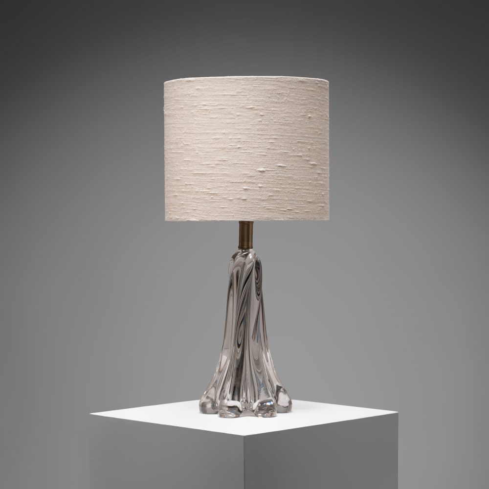 Crystal Table Lamp with Sculptural Base