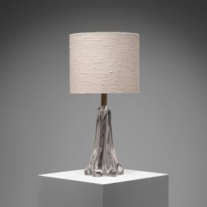Crystal Table Lamp with Sculptural Base