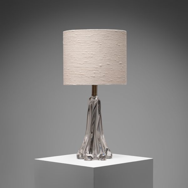 Crystal Table Lamp with Sculptural Base