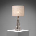 Crystal Table Lamp with Sculptural Base