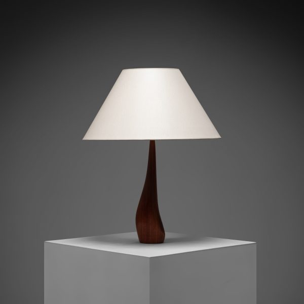 Solid Teak Large Table Lamp