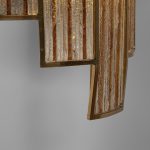 Large Colored Glass and Brass Wall Lamp, Set of 2