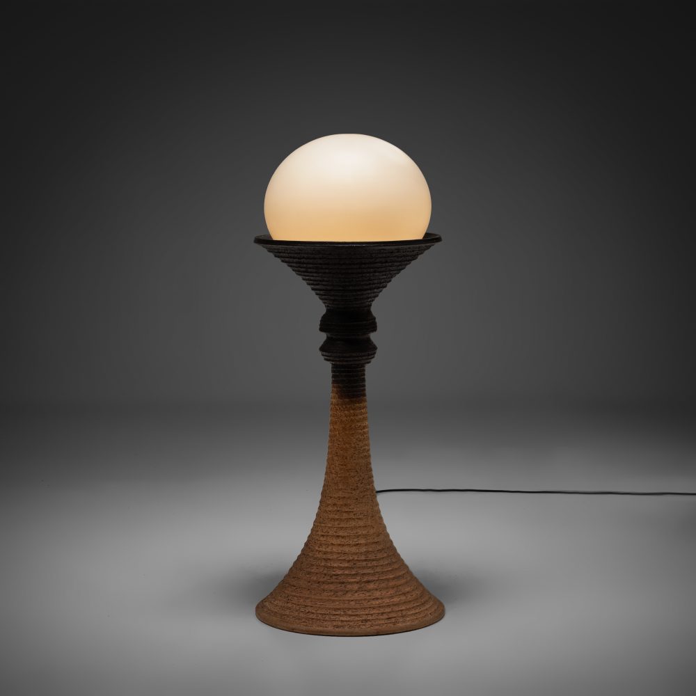 Large Earthy Ceramic Floor Lamp