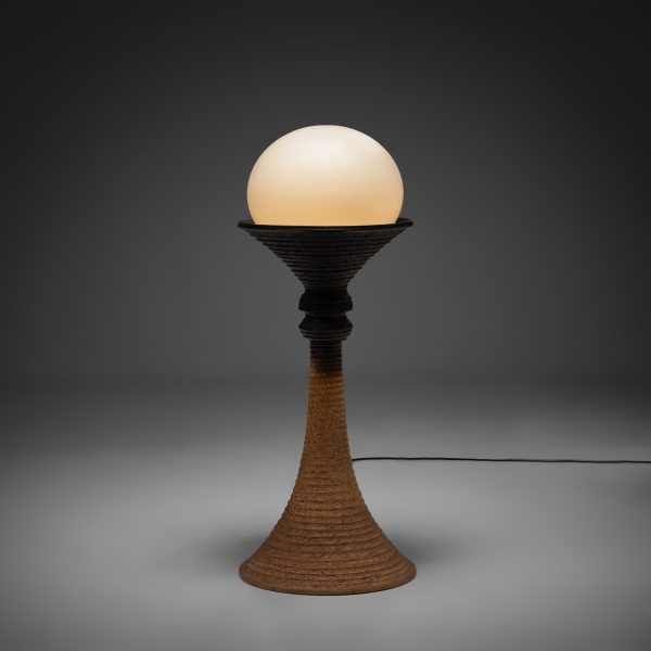 Large Earthy Ceramic Floor Lamp