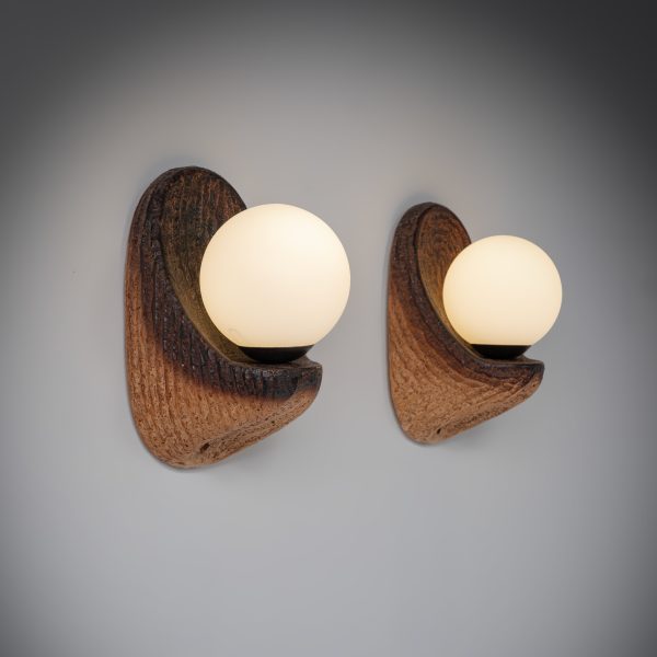 Earthy Ceramic Wall Lamp, Set of 2