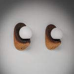Earthy Ceramic Wall Lamp, Set of 2
