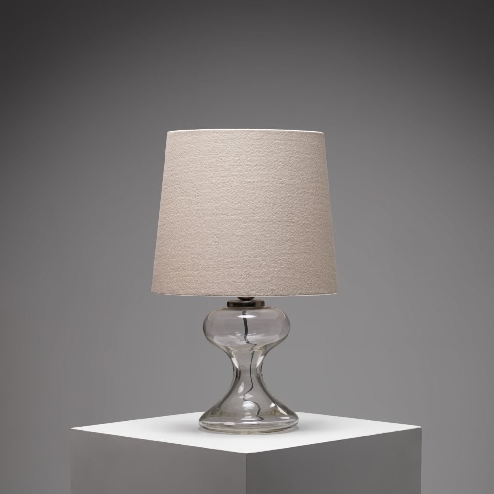 ‘ML1’ Sculptural Glass Table Lamp with Rubelli Shade